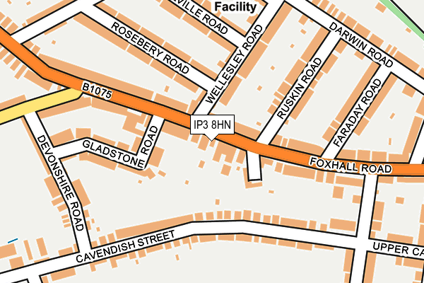 IP3 8HN map - OS OpenMap – Local (Ordnance Survey)