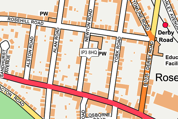 IP3 8HQ map - OS OpenMap – Local (Ordnance Survey)