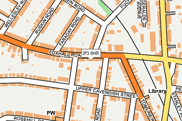 IP3 8HR map - OS OpenMap – Local (Ordnance Survey)