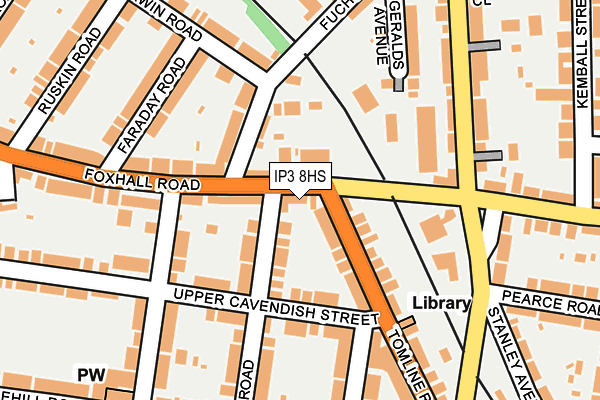 IP3 8HS map - OS OpenMap – Local (Ordnance Survey)
