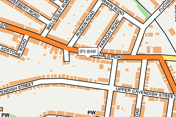 IP3 8HW map - OS OpenMap – Local (Ordnance Survey)