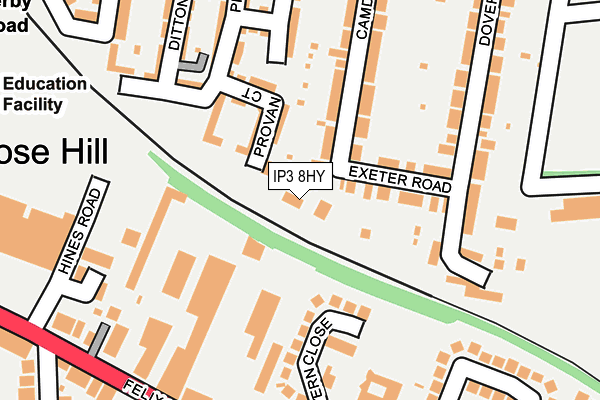 IP3 8HY map - OS OpenMap – Local (Ordnance Survey)