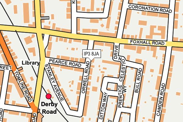 IP3 8JA map - OS OpenMap – Local (Ordnance Survey)