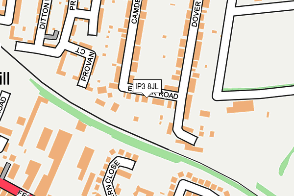 IP3 8JL map - OS OpenMap – Local (Ordnance Survey)