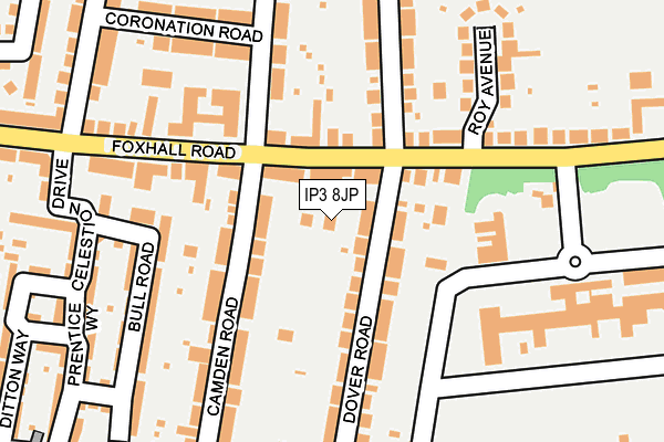 IP3 8JP map - OS OpenMap – Local (Ordnance Survey)