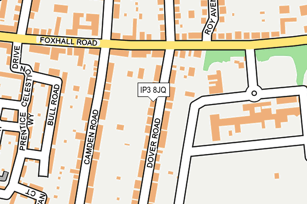 IP3 8JQ map - OS OpenMap – Local (Ordnance Survey)