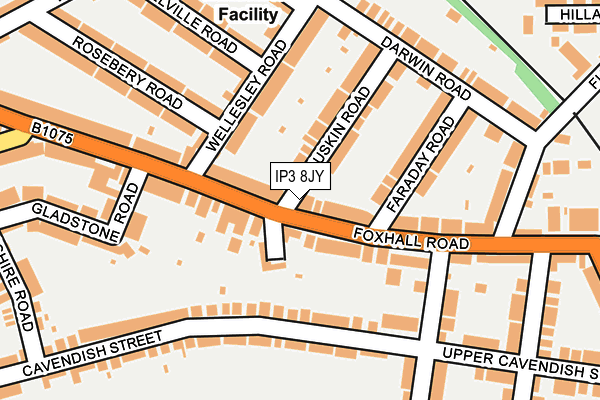 IP3 8JY map - OS OpenMap – Local (Ordnance Survey)