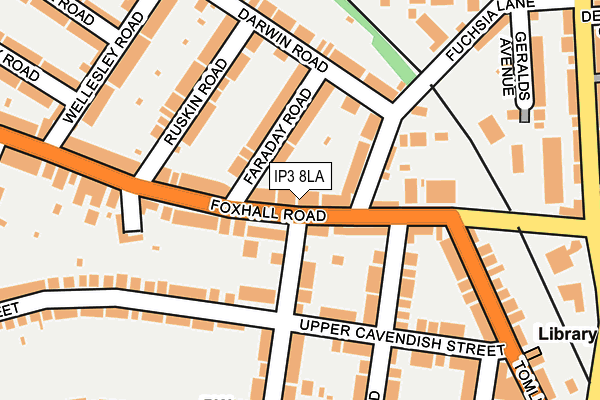 IP3 8LA map - OS OpenMap – Local (Ordnance Survey)