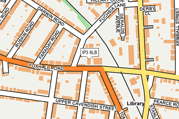 IP3 8LB map - OS OpenMap – Local (Ordnance Survey)