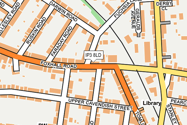 IP3 8LD map - OS OpenMap – Local (Ordnance Survey)