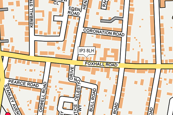 IP3 8LH map - OS OpenMap – Local (Ordnance Survey)