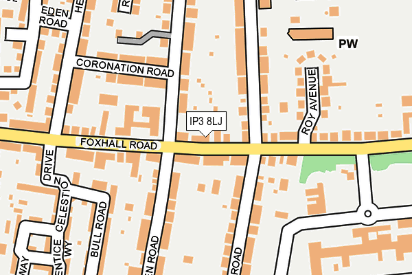 IP3 8LJ map - OS OpenMap – Local (Ordnance Survey)
