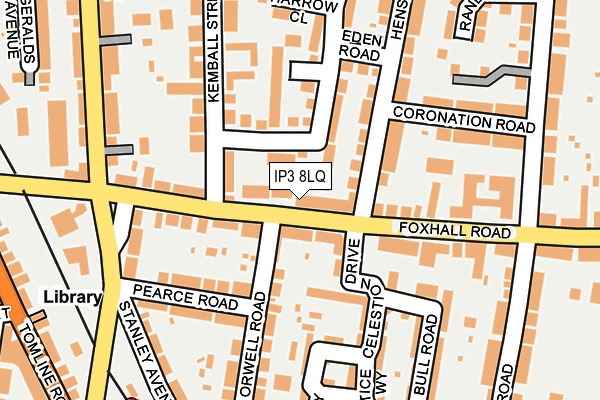 IP3 8LQ map - OS OpenMap – Local (Ordnance Survey)