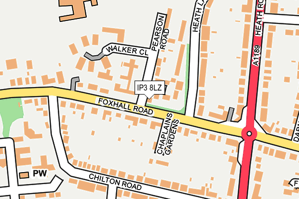 IP3 8LZ map - OS OpenMap – Local (Ordnance Survey)