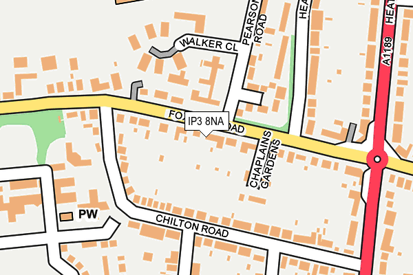 IP3 8NA map - OS OpenMap – Local (Ordnance Survey)