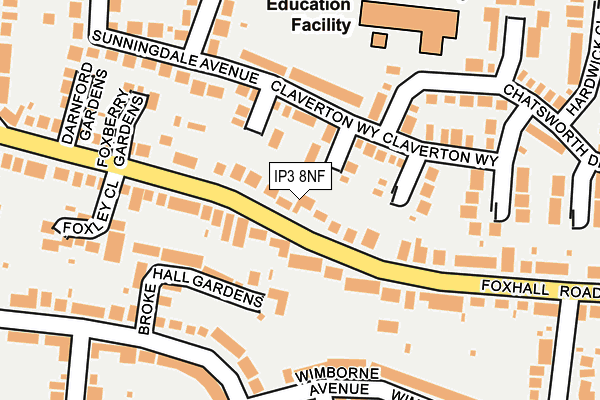 IP3 8NF map - OS OpenMap – Local (Ordnance Survey)