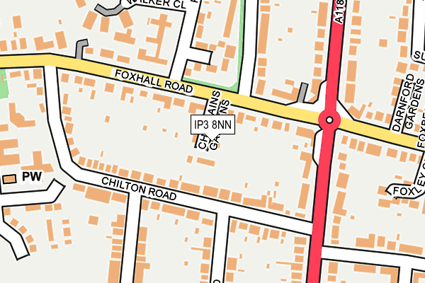 IP3 8NN map - OS OpenMap – Local (Ordnance Survey)
