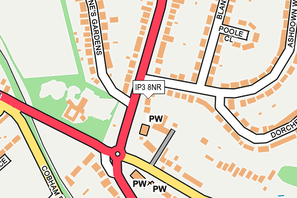IP3 8NR map - OS OpenMap – Local (Ordnance Survey)
