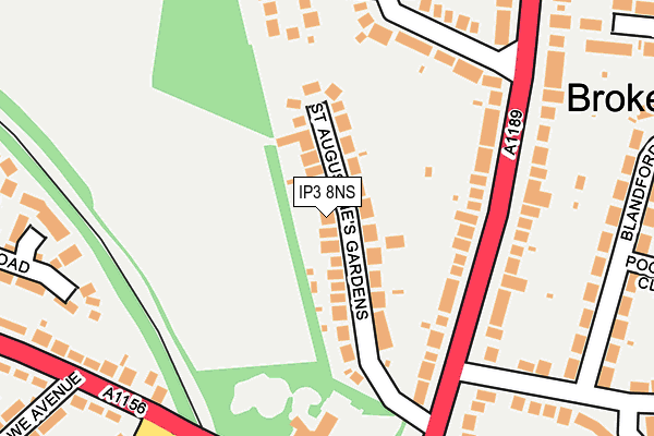 IP3 8NS map - OS OpenMap – Local (Ordnance Survey)