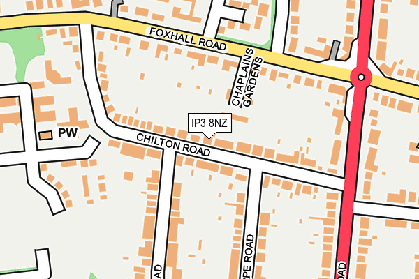IP3 8NZ map - OS OpenMap – Local (Ordnance Survey)