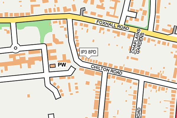 IP3 8PD map - OS OpenMap – Local (Ordnance Survey)