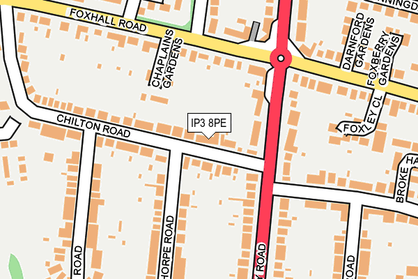 IP3 8PE map - OS OpenMap – Local (Ordnance Survey)