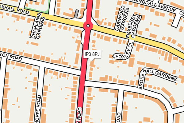 IP3 8PJ map - OS OpenMap – Local (Ordnance Survey)
