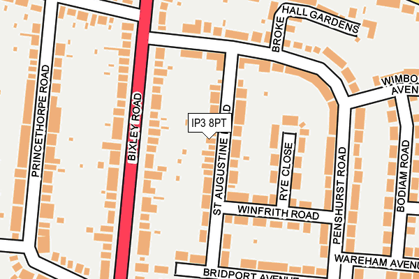 IP3 8PT map - OS OpenMap – Local (Ordnance Survey)