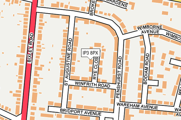 IP3 8PX map - OS OpenMap – Local (Ordnance Survey)
