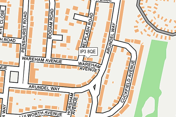 IP3 8QE map - OS OpenMap – Local (Ordnance Survey)