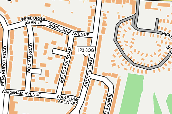 IP3 8QG map - OS OpenMap – Local (Ordnance Survey)