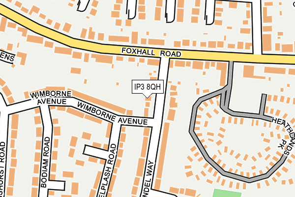 IP3 8QH map - OS OpenMap – Local (Ordnance Survey)