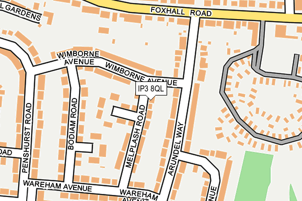IP3 8QL map - OS OpenMap – Local (Ordnance Survey)