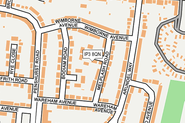 IP3 8QN map - OS OpenMap – Local (Ordnance Survey)