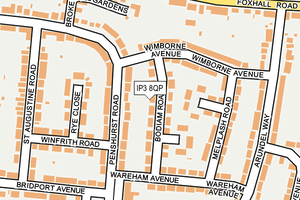 IP3 8QP map - OS OpenMap – Local (Ordnance Survey)