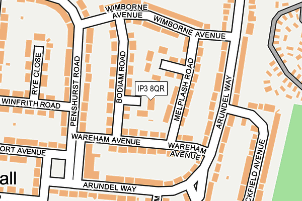 IP3 8QR map - OS OpenMap – Local (Ordnance Survey)