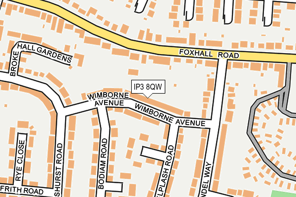 IP3 8QW map - OS OpenMap – Local (Ordnance Survey)