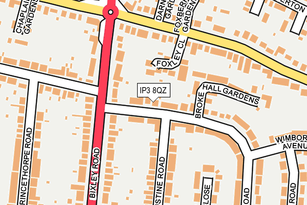 IP3 8QZ map - OS OpenMap – Local (Ordnance Survey)