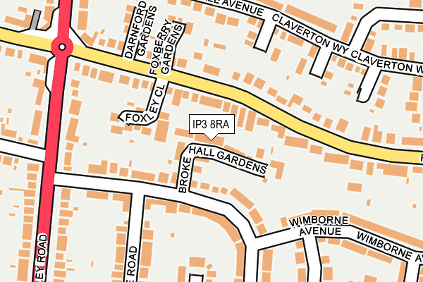 IP3 8RA map - OS OpenMap – Local (Ordnance Survey)