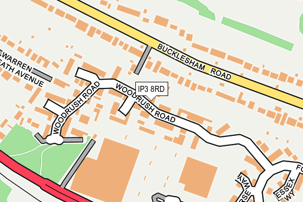 IP3 8RD map - OS OpenMap – Local (Ordnance Survey)
