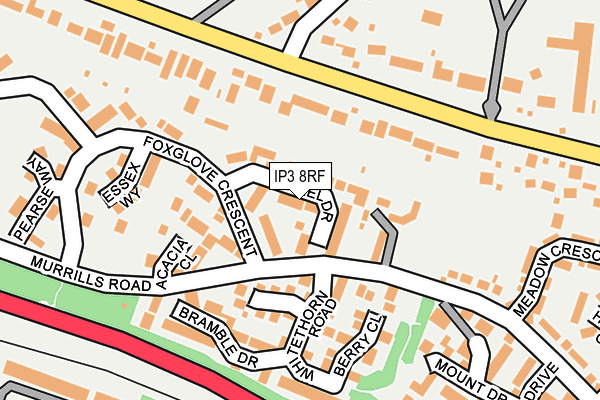 IP3 8RF map - OS OpenMap – Local (Ordnance Survey)