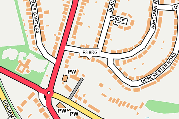 IP3 8RG map - OS OpenMap – Local (Ordnance Survey)
