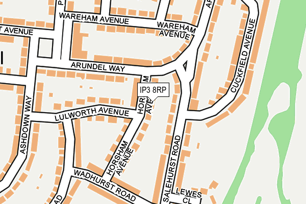 IP3 8RP map - OS OpenMap – Local (Ordnance Survey)