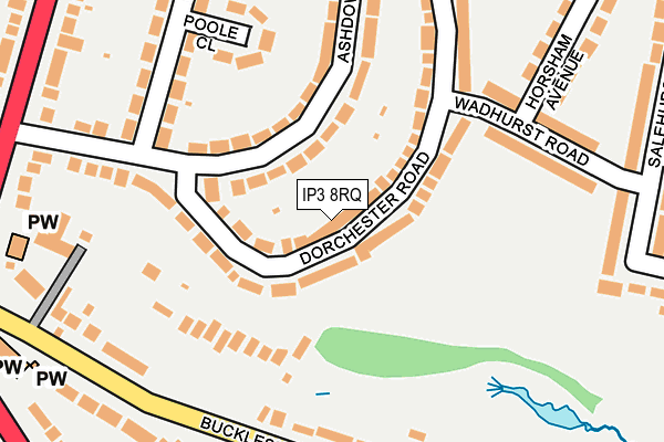 IP3 8RQ map - OS OpenMap – Local (Ordnance Survey)