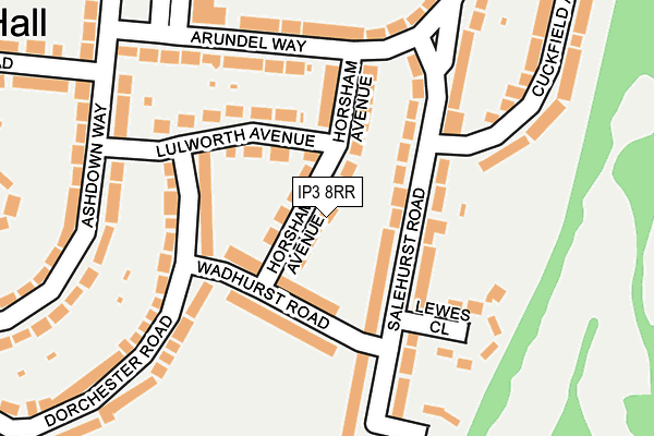 IP3 8RR map - OS OpenMap – Local (Ordnance Survey)