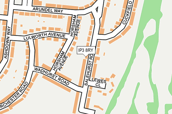 IP3 8RY map - OS OpenMap – Local (Ordnance Survey)