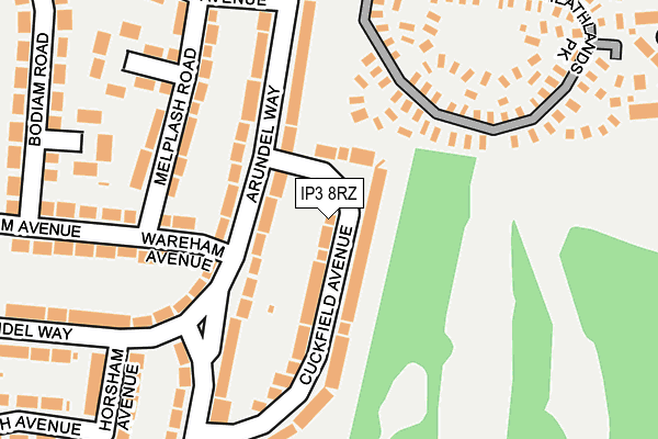 IP3 8RZ map - OS OpenMap – Local (Ordnance Survey)