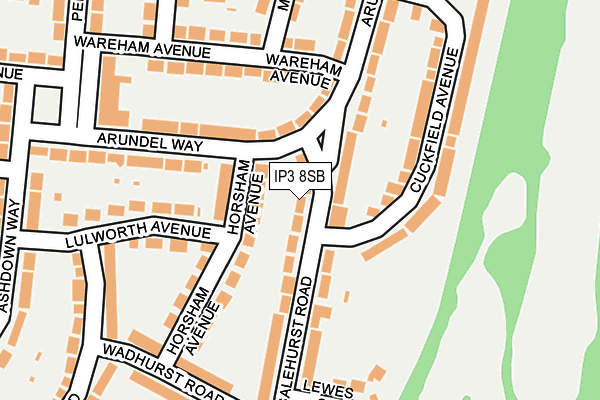IP3 8SB map - OS OpenMap – Local (Ordnance Survey)