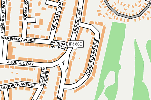 IP3 8SE map - OS OpenMap – Local (Ordnance Survey)