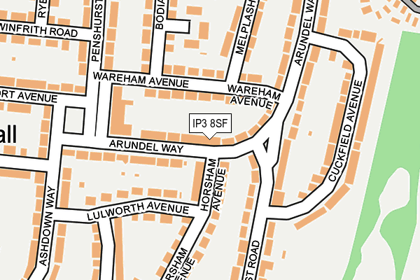IP3 8SF map - OS OpenMap – Local (Ordnance Survey)